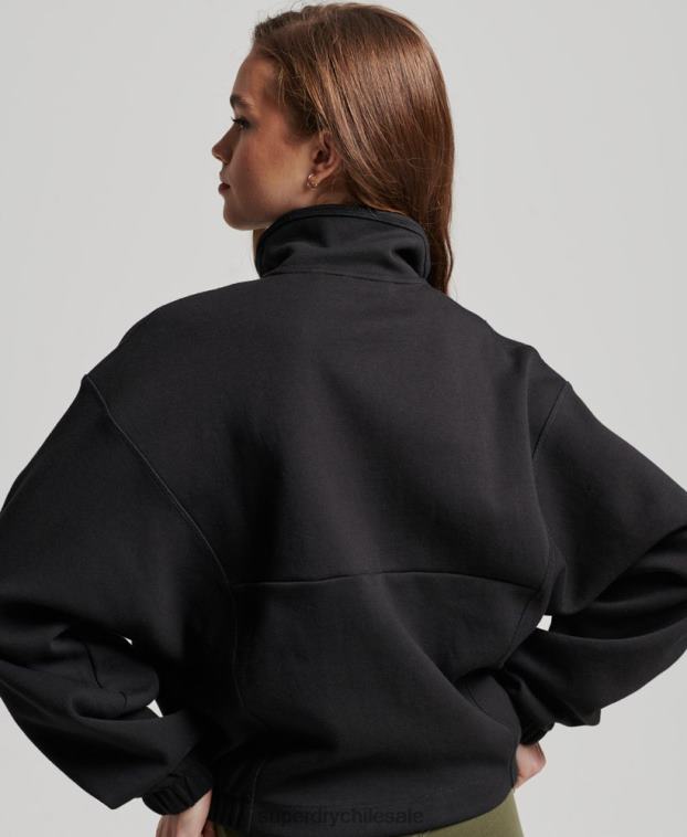 mujer Superdry negro sudadera técnica con media cremallera 2R68Z3281