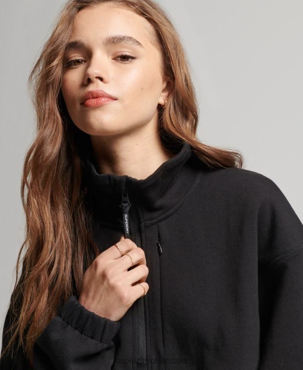 mujer Superdry negro sudadera técnica con media cremallera 2R68Z3281