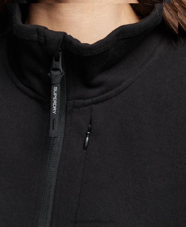 mujer Superdry negro sudadera técnica con media cremallera 2R68Z3281