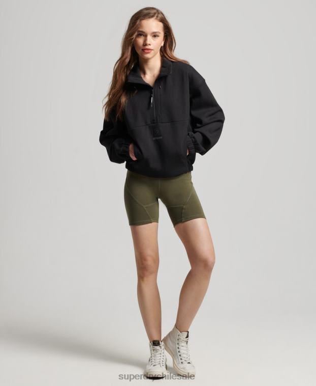 mujer Superdry negro sudadera técnica con media cremallera 2R68Z3281