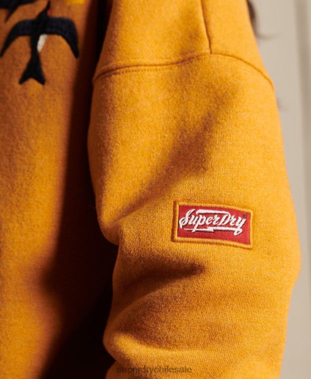 mujer Superdry oro sudadera con capucha suika boxy adornada 2R68Z6099