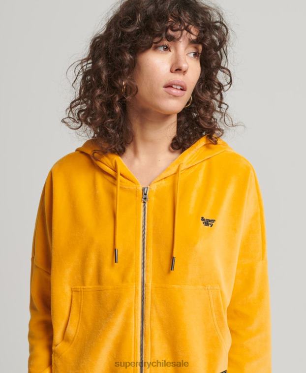 mujer Superdry oro sudadera corta con cremallera vintage 2R68Z3439
