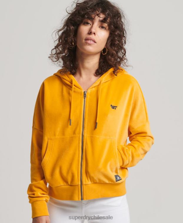 mujer Superdry oro sudadera corta con cremallera vintage 2R68Z3439
