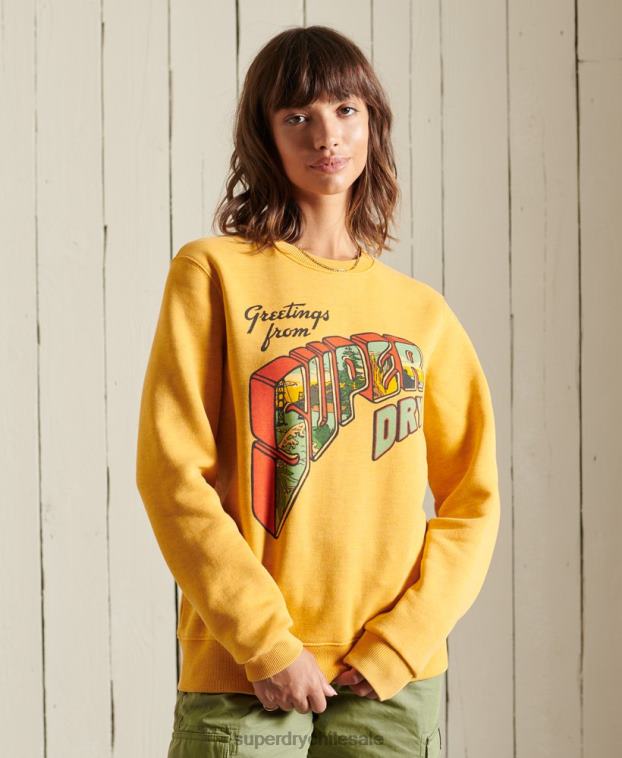 mujer Superdry oro sudadera heritage mountain crew 2R68Z3463