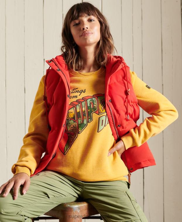 mujer Superdry oro sudadera heritage mountain crew 2R68Z3463