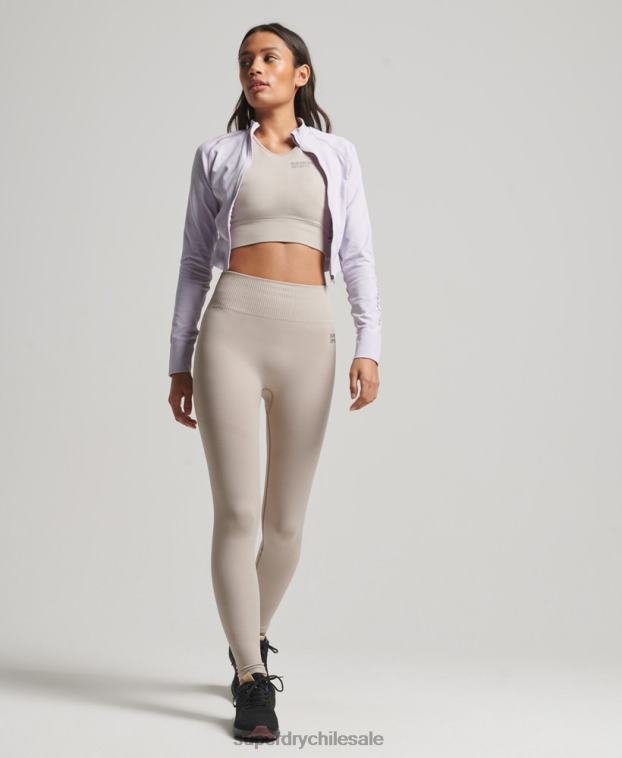 mujer Superdry púrpura cremallera sin costuras a través de la parte superior de la capa intermedia 2R68Z4170