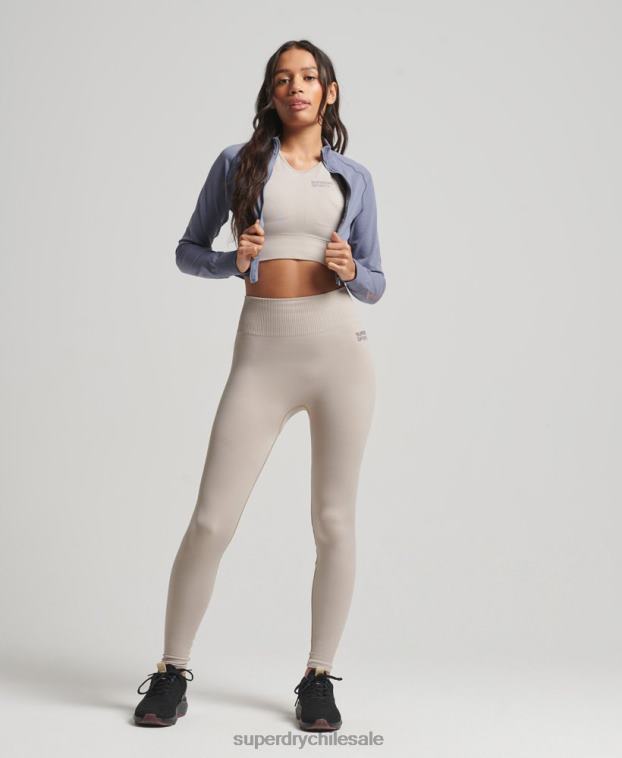mujer Superdry púrpura cremallera sin costuras a través de la parte superior de la capa intermedia 2R68Z4177
