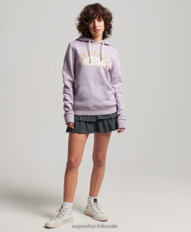 mujer Superdry púrpura sudadera con capucha de nostalgia vintage 2R68Z2235