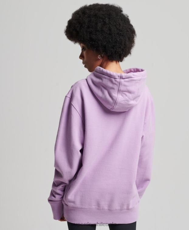 mujer Superdry púrpura sudadera con capucha holgada code linear 2R68Z3438