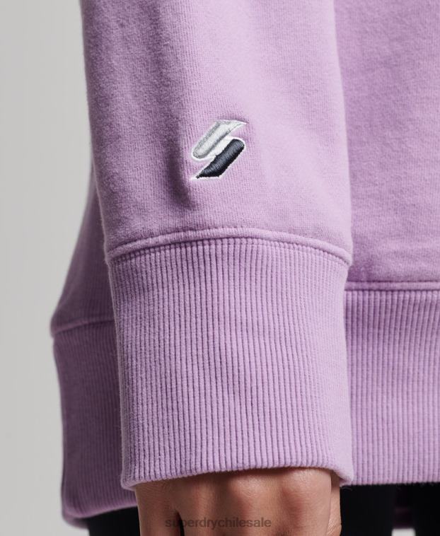 mujer Superdry púrpura sudadera con capucha holgada code linear 2R68Z3438