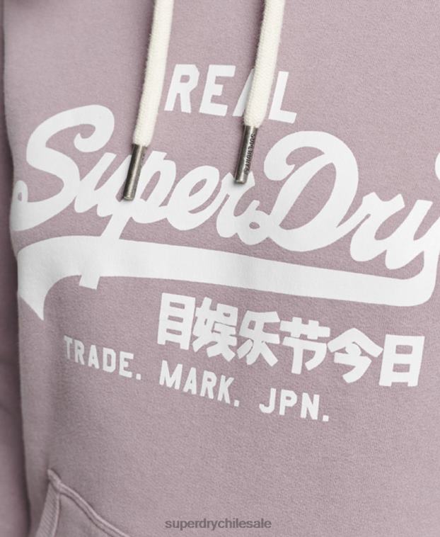 mujer Superdry púrpura sudadera con capucha y detalles 2R68Z3346