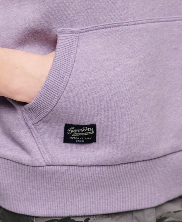 mujer Superdry púrpura sudadera con capucha y logo vintage neón 2R68Z3282