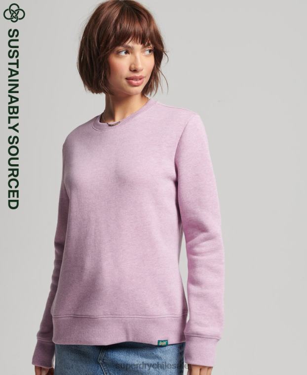mujer Superdry púrpura sudadera con cuello redondo vintage de algodón orgánico 2R68Z5912