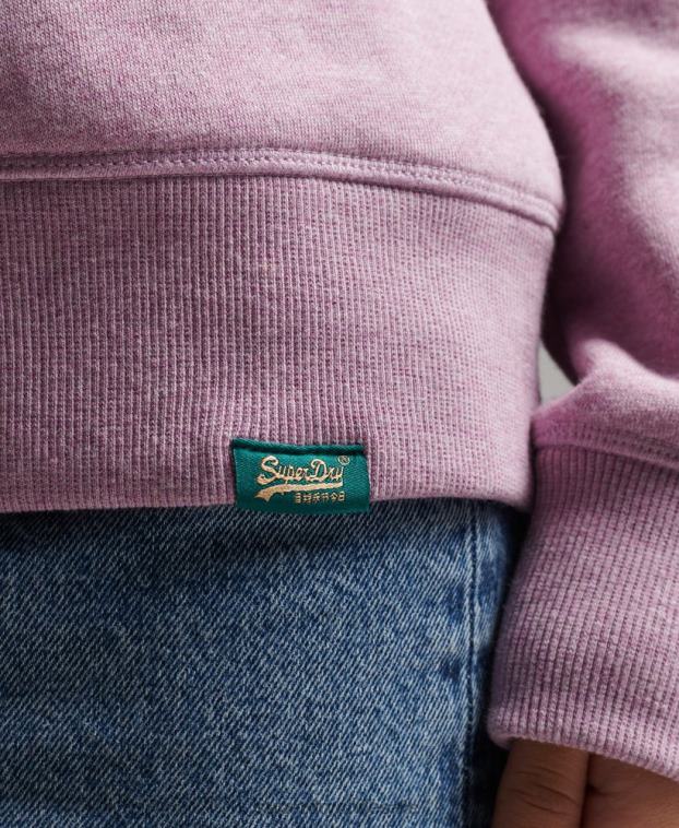 mujer Superdry púrpura sudadera con cuello redondo vintage de algodón orgánico 2R68Z5912