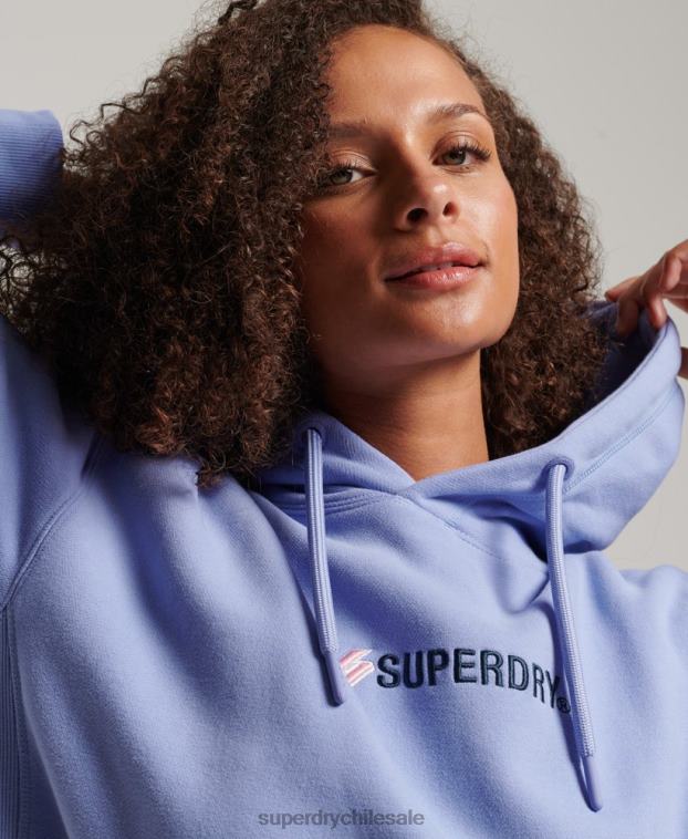 mujer Superdry púrpura sudadera extragrande con capucha y aplique del logo 2R68Z3442