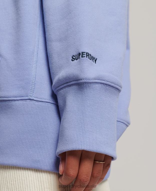 mujer Superdry púrpura sudadera extragrande con capucha y aplique del logo 2R68Z3442