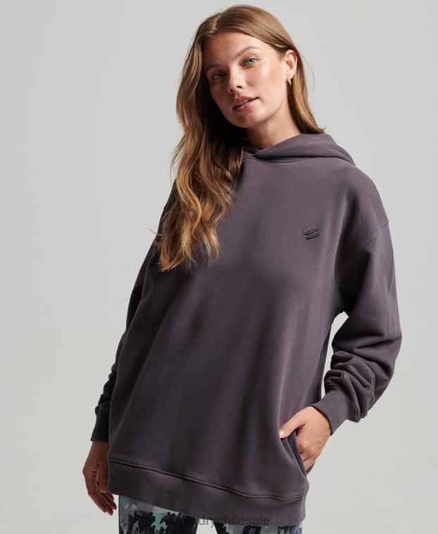 mujer Superdry púrpura sudadera oversize con capucha y núcleo de algodón orgánico 2R68Z6032
