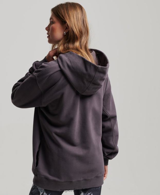 mujer Superdry púrpura sudadera oversize con capucha y núcleo de algodón orgánico 2R68Z6032