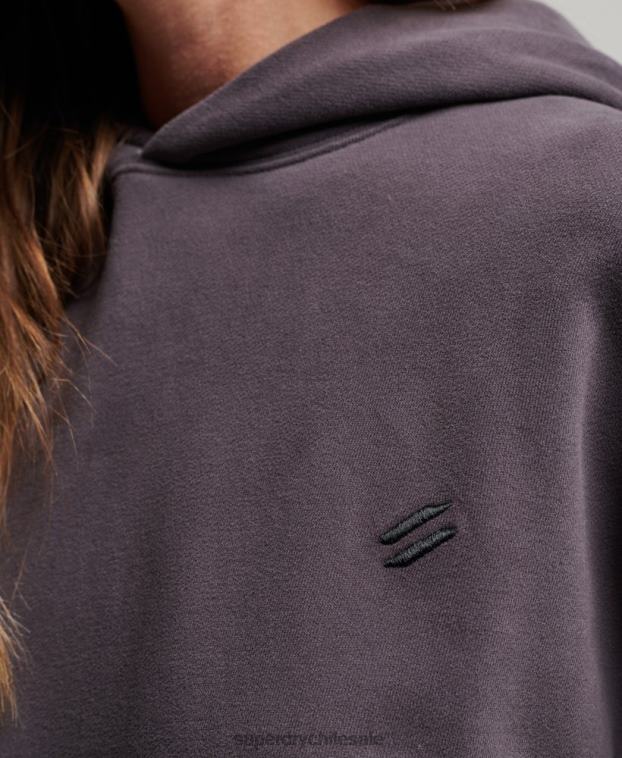 mujer Superdry púrpura sudadera oversize con capucha y núcleo de algodón orgánico 2R68Z6032
