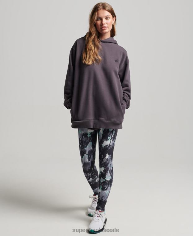 mujer Superdry púrpura sudadera oversize con capucha y núcleo de algodón orgánico 2R68Z6032