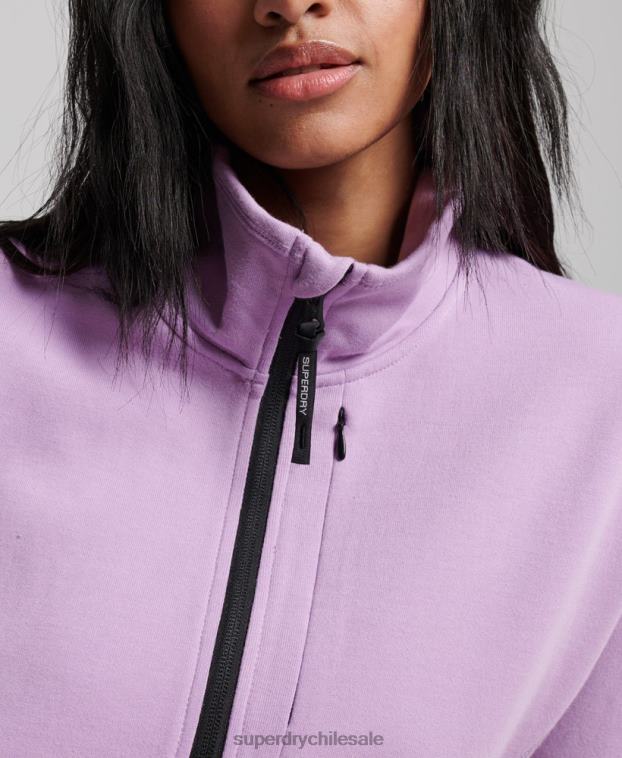 mujer Superdry púrpura sudadera técnica con media cremallera 2R68Z3354