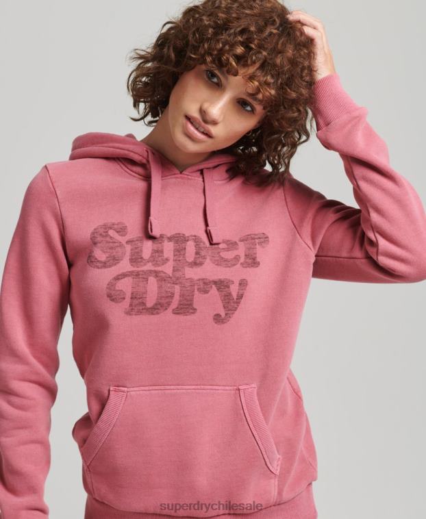 mujer Superdry rojo cooper sudadera con capucha clásica 2R68Z5759