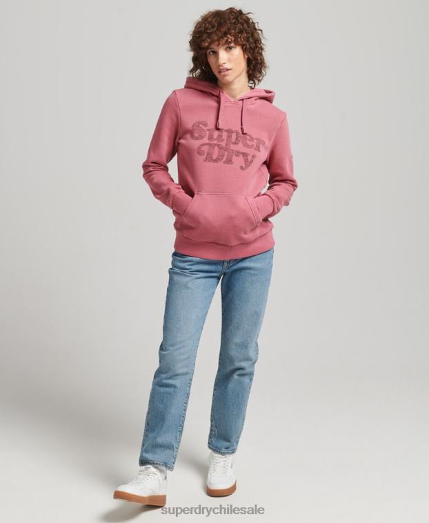 mujer Superdry rojo cooper sudadera con capucha clásica 2R68Z5759