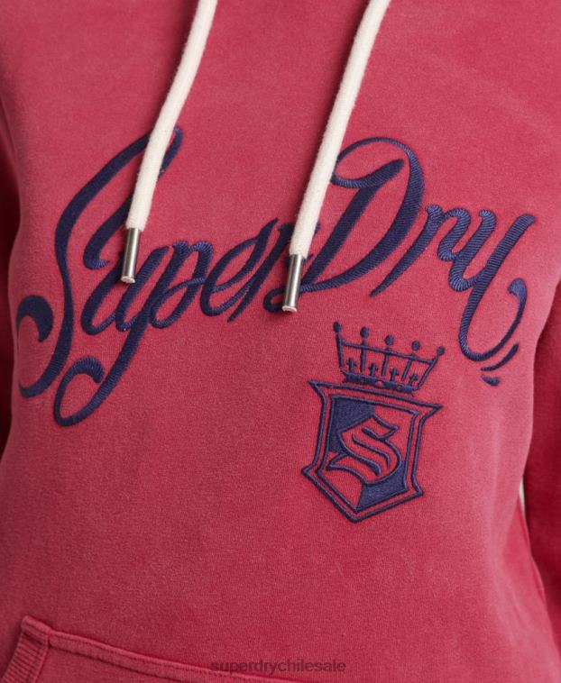 mujer Superdry rojo orgullo y artesanía sudadera con capucha 2R68Z3399