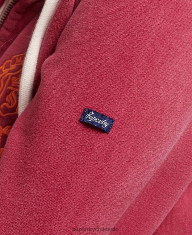 mujer Superdry rojo orgullo y artesanía sudadera con cremallera 2R68Z6005