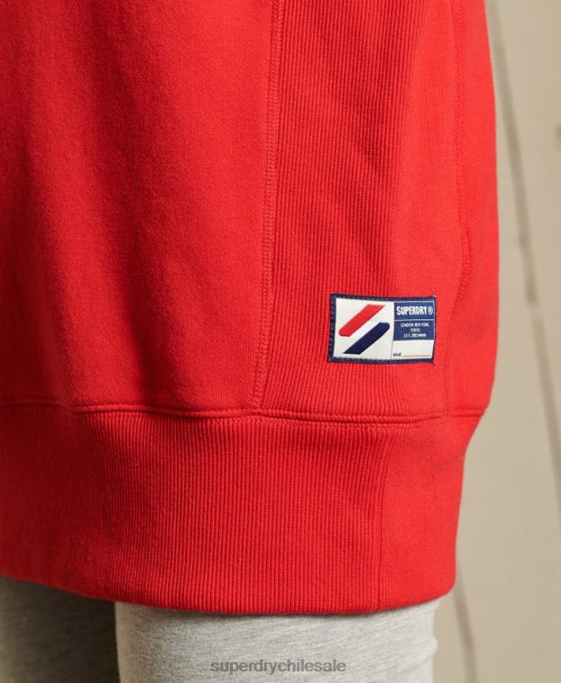 mujer Superdry rojo sudadera básica extragrande con cuello redondo 2R68Z5961