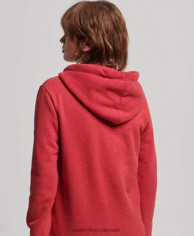 mujer Superdry rojo sudadera con capucha de interés del lugar 2R68Z6126