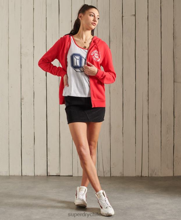 mujer Superdry rojo sudadera con cremallera superstate 2R68Z3506