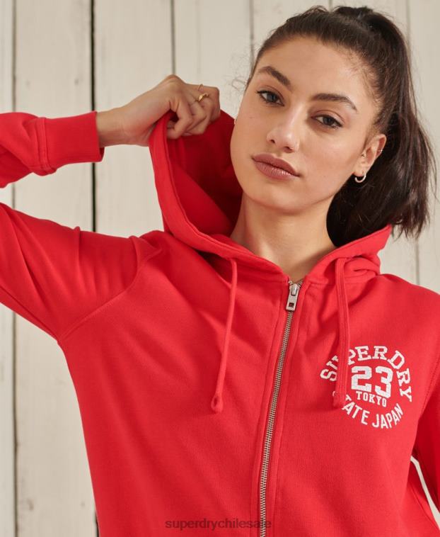 mujer Superdry rojo sudadera con cremallera superstate 2R68Z3506