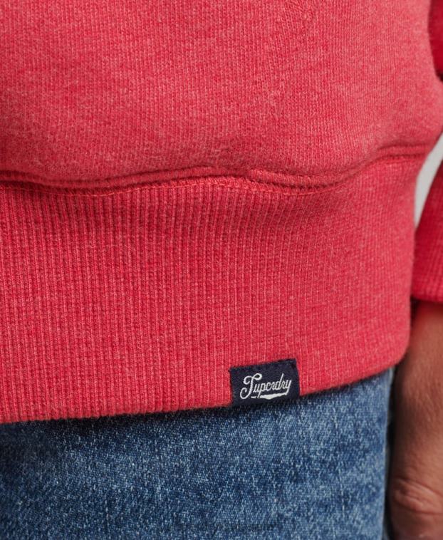 mujer Superdry rojo sudadera con cremallera y forro de borreguito esencial 2R68Z5842