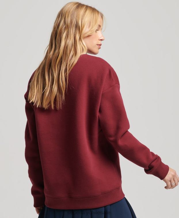 mujer Superdry rojo sudadera con cuello redondo 2R68Z6021