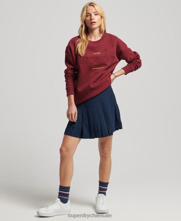 mujer Superdry rojo sudadera con cuello redondo 2R68Z6021