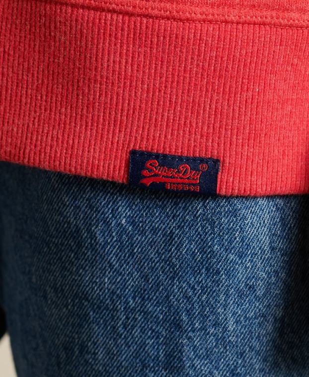 mujer Superdry rojo sudadera con cuello redondo y logo vintage 2R68Z6086