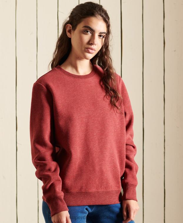 mujer Superdry rojo sudadera con cuello redondo y logo vintage 2R68Z6095