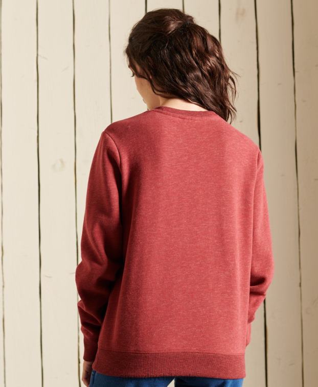 mujer Superdry rojo sudadera con cuello redondo y logo vintage 2R68Z6095
