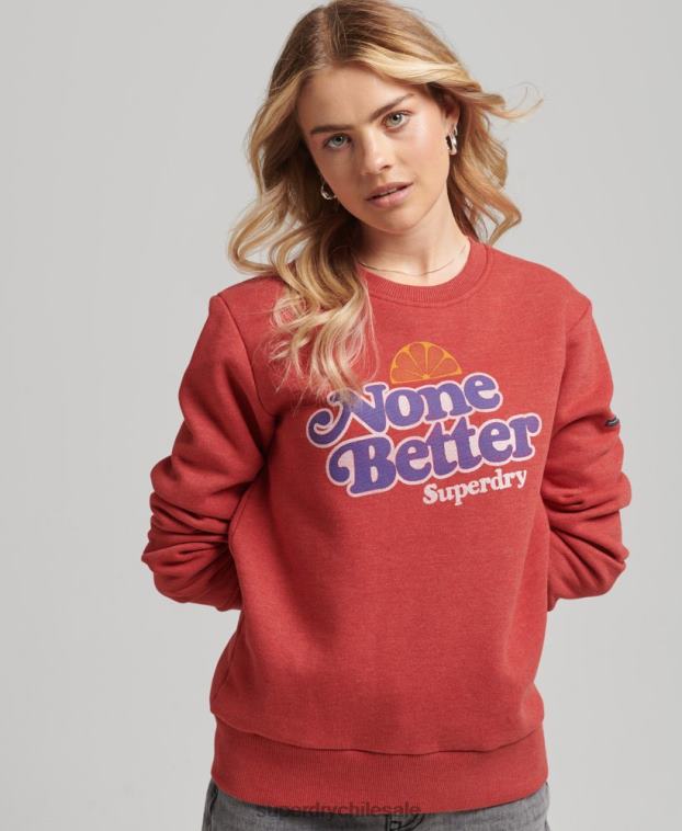 mujer Superdry rojo sudadera cooper nostalgia crew 2R68Z6072