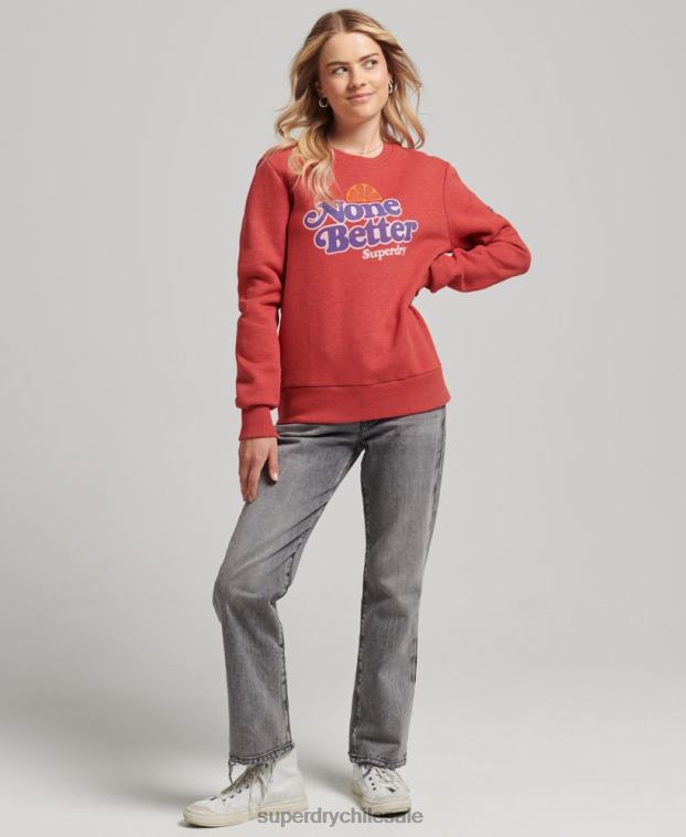 mujer Superdry rojo sudadera cooper nostalgia crew 2R68Z6072