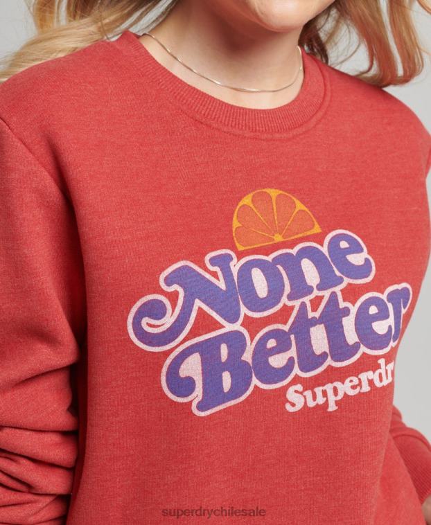 mujer Superdry rojo sudadera cooper nostalgia crew 2R68Z6072