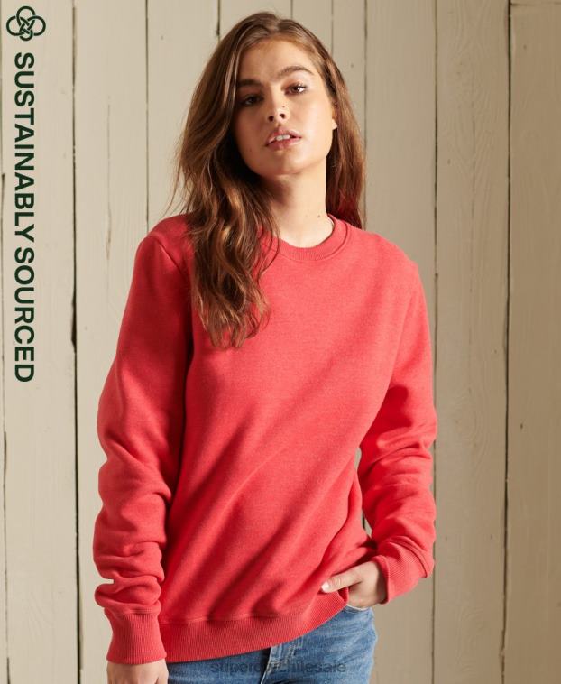 mujer Superdry rojo sudadera de algodón orgánico con logo vintage 2R68Z5940