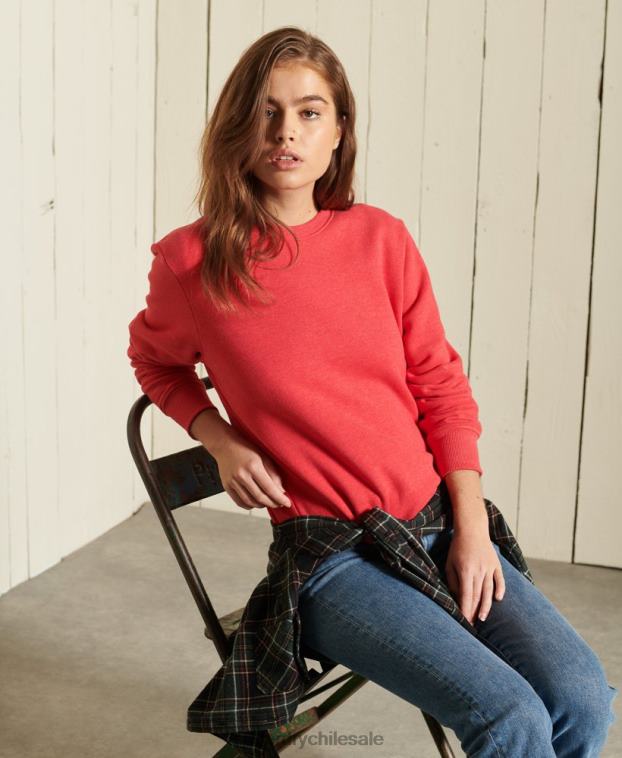 mujer Superdry rojo sudadera de algodón orgánico con logo vintage 2R68Z5940