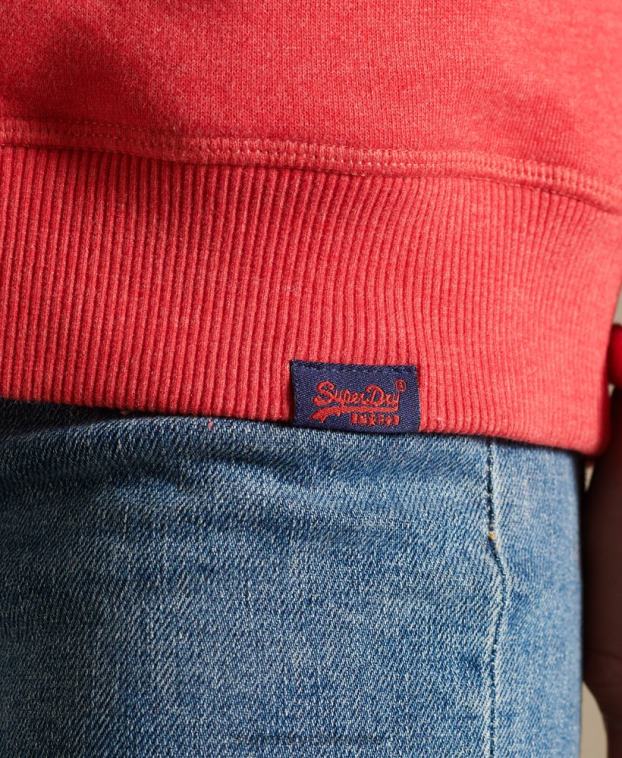 mujer Superdry rojo sudadera de algodón orgánico con logo vintage 2R68Z5940