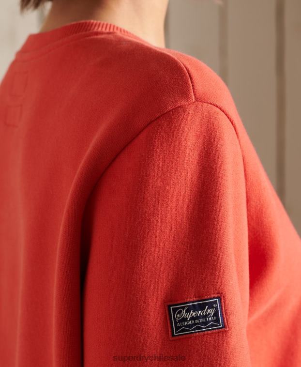 mujer Superdry rojo sudadera oversize boho y rock crew 2R68Z6137