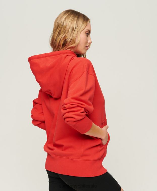mujer Superdry rojo sudadera oversize con código heráldico 2R68Z2018