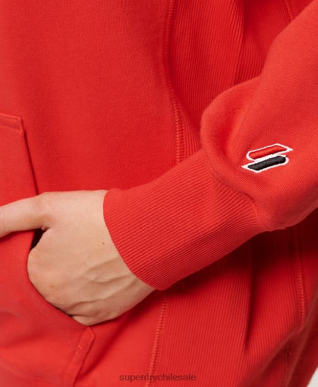 mujer Superdry rojo sudadera oversize con código heráldico 2R68Z2018