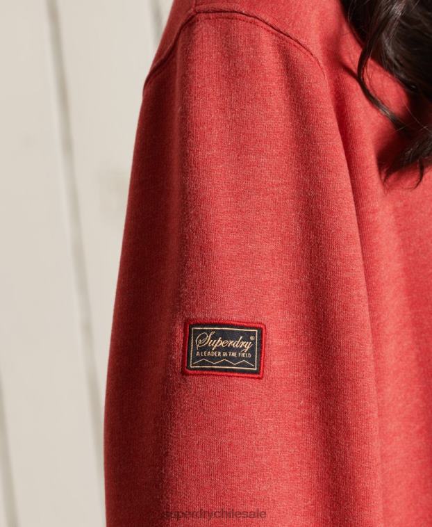 mujer Superdry rojo sudadera oversize con cuello redondo 2R68Z6049