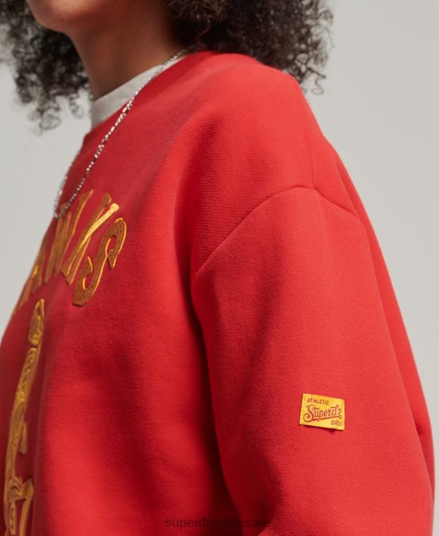 mujer Superdry rojo sudadera vintage con cuello redondo 2R68Z5810